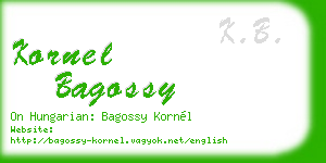 kornel bagossy business card
